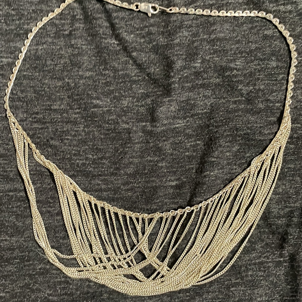 Modern Silver Geometric Necklace